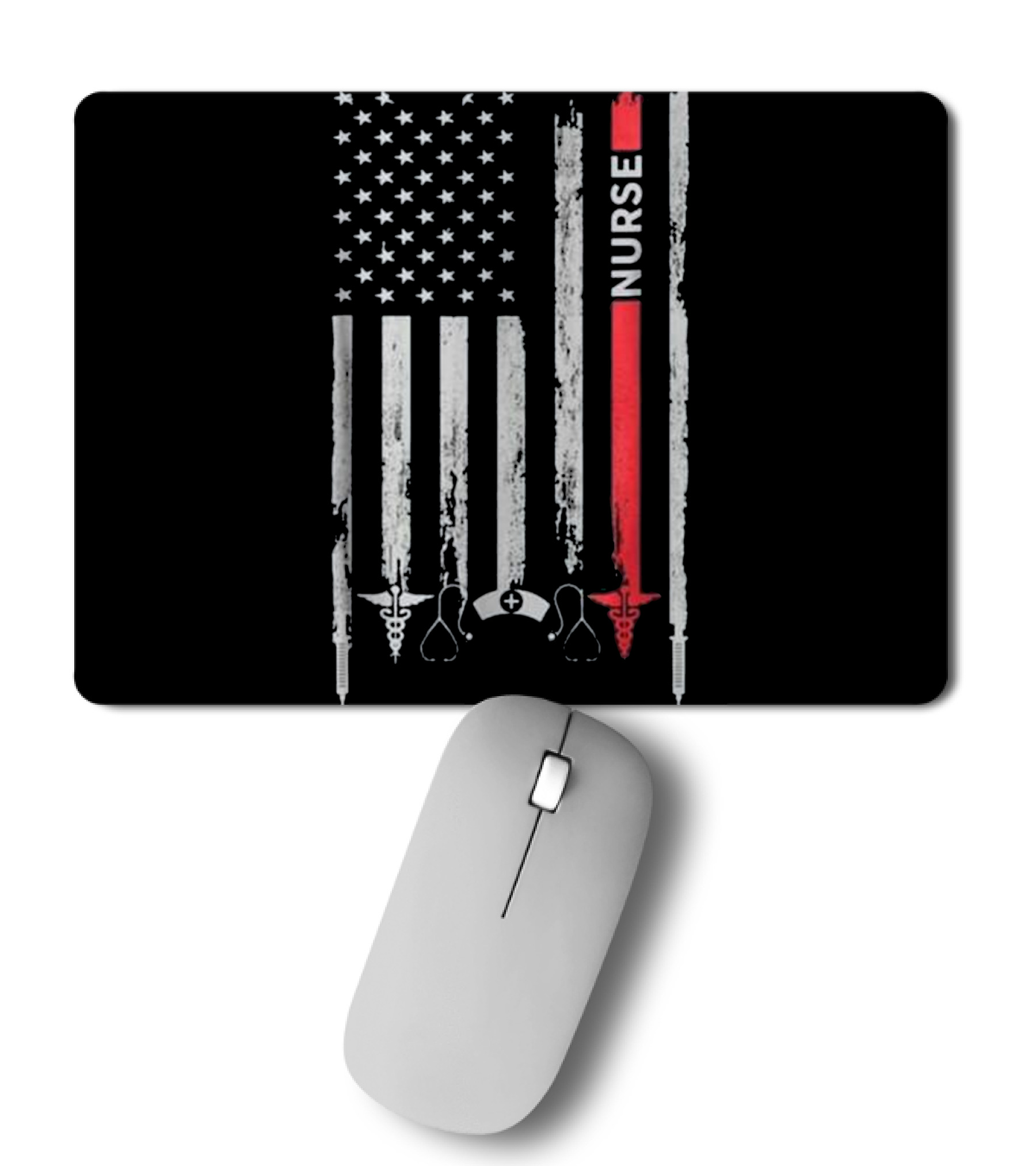 Nurse American Flag T Gift for Mousepad