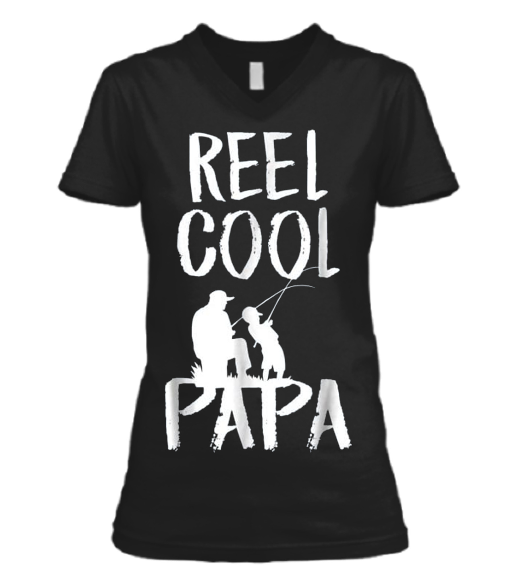 Father's Day Gift Fishing Reel Coo V-Neck Womens T-Shirt