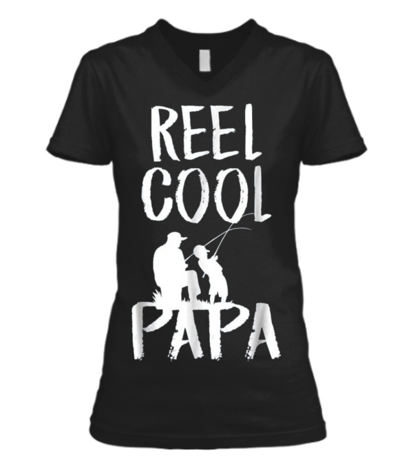 Father's Day Gift Fishing Reel Coo V-Neck Womens T-Shirt Father's Day Gift Fishing Reel Coo V-Neck Womens T-Shirt
