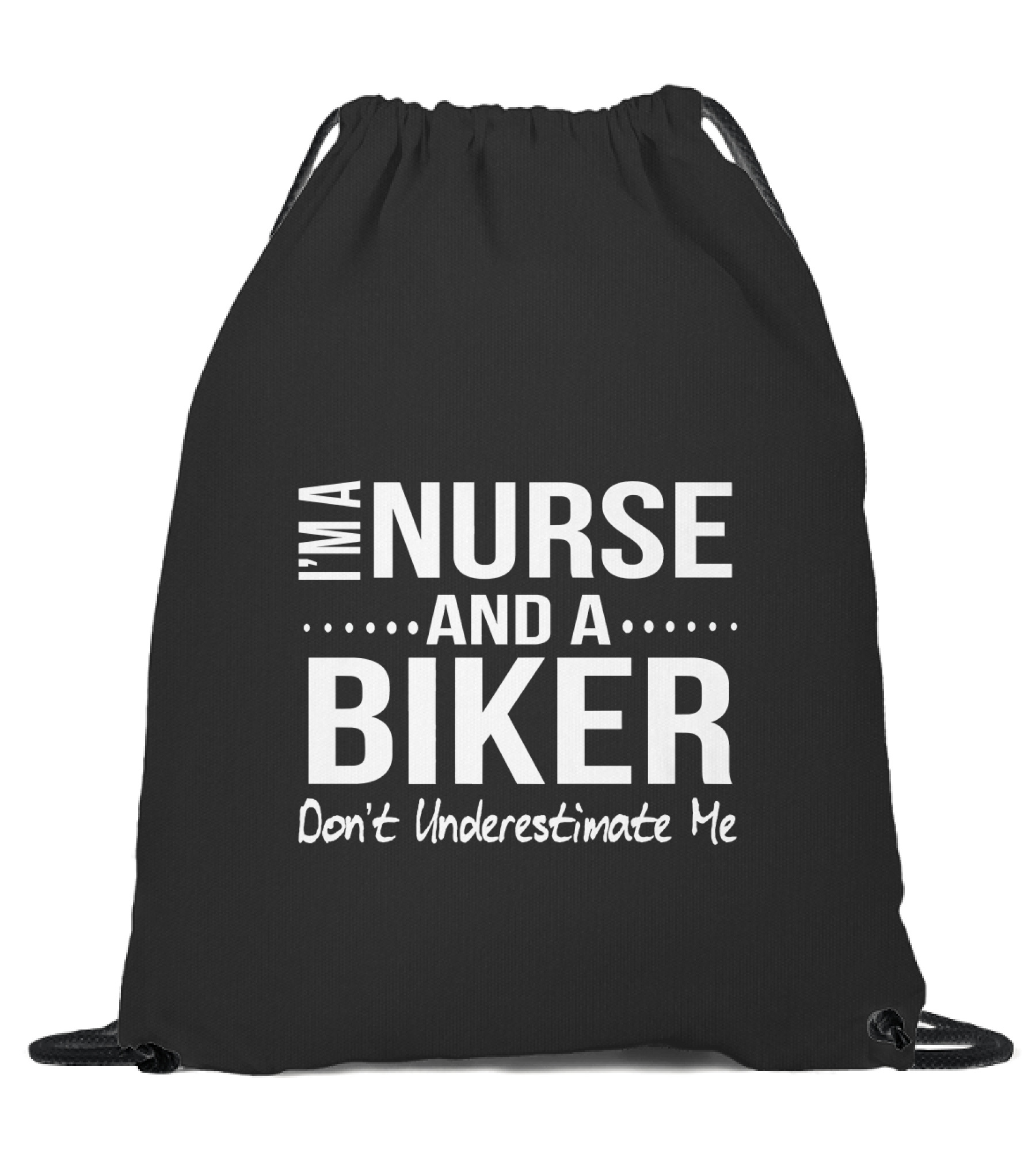 Nurse and A Biker Motorcy...Drawstring Bag 