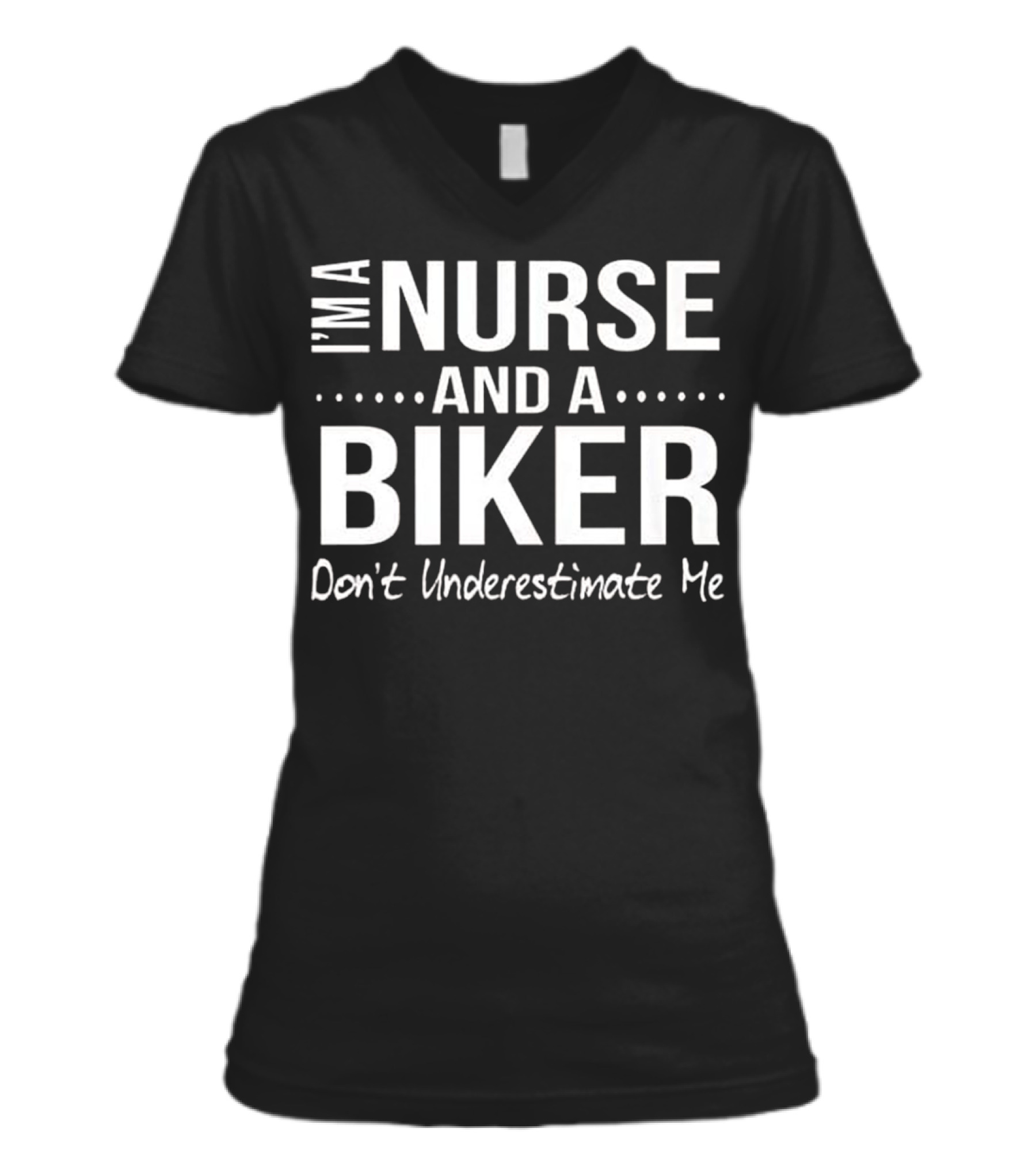 Nurse and A Biker Motorcycle Gifts V-Neck Womens T-Shirt