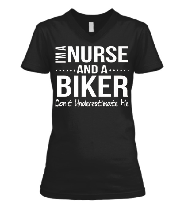 Nurse and A Biker Motorcycle Gifts V-Neck Womens T-Shirt Nurse and A Biker Motorcycle Gifts V-Neck Womens T-Shirt