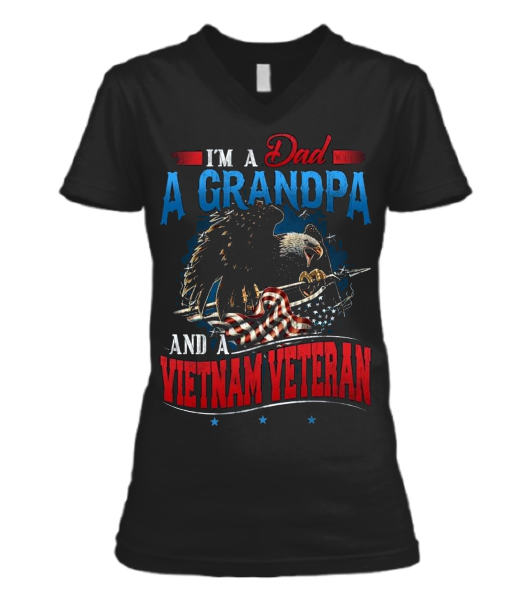 Father's Day I'm A Dad A Grandpa V-Neck Womens T-Shirt