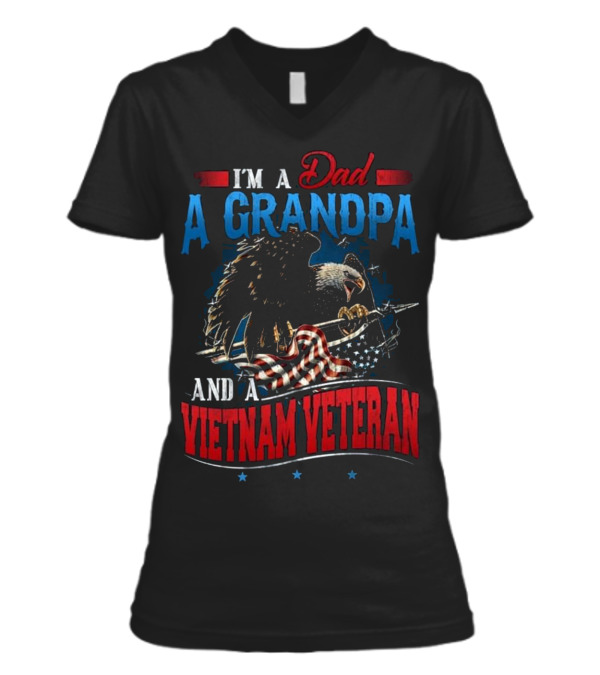 Father's Day I'm A Dad A Grandpa V-Neck Womens T-Shirt Father's Day I'm A Dad A Grandpa V-Neck Womens T-Shirt