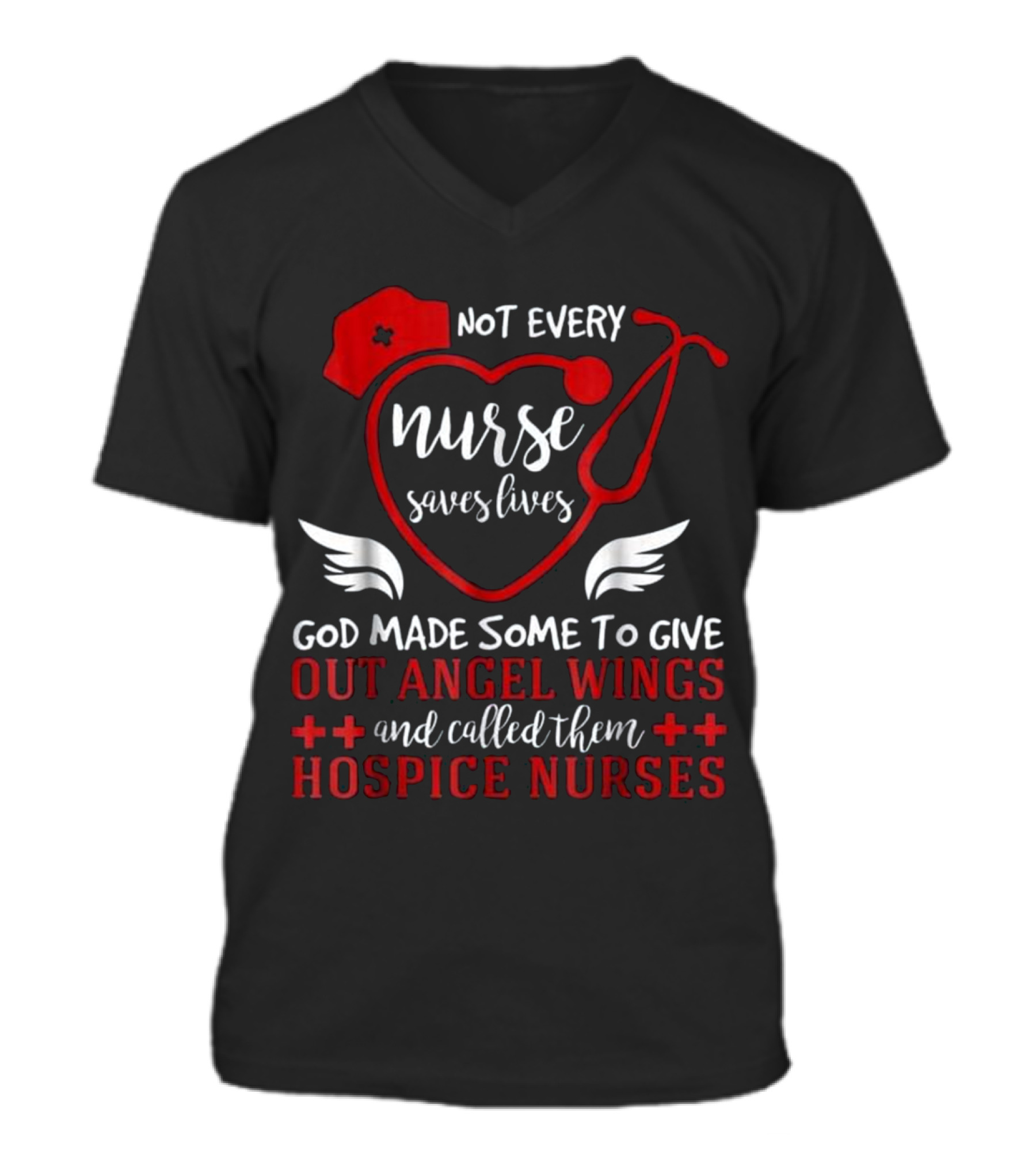 Nurse Angel - Hospice Nurse V-Neck Unisex T-Shirt