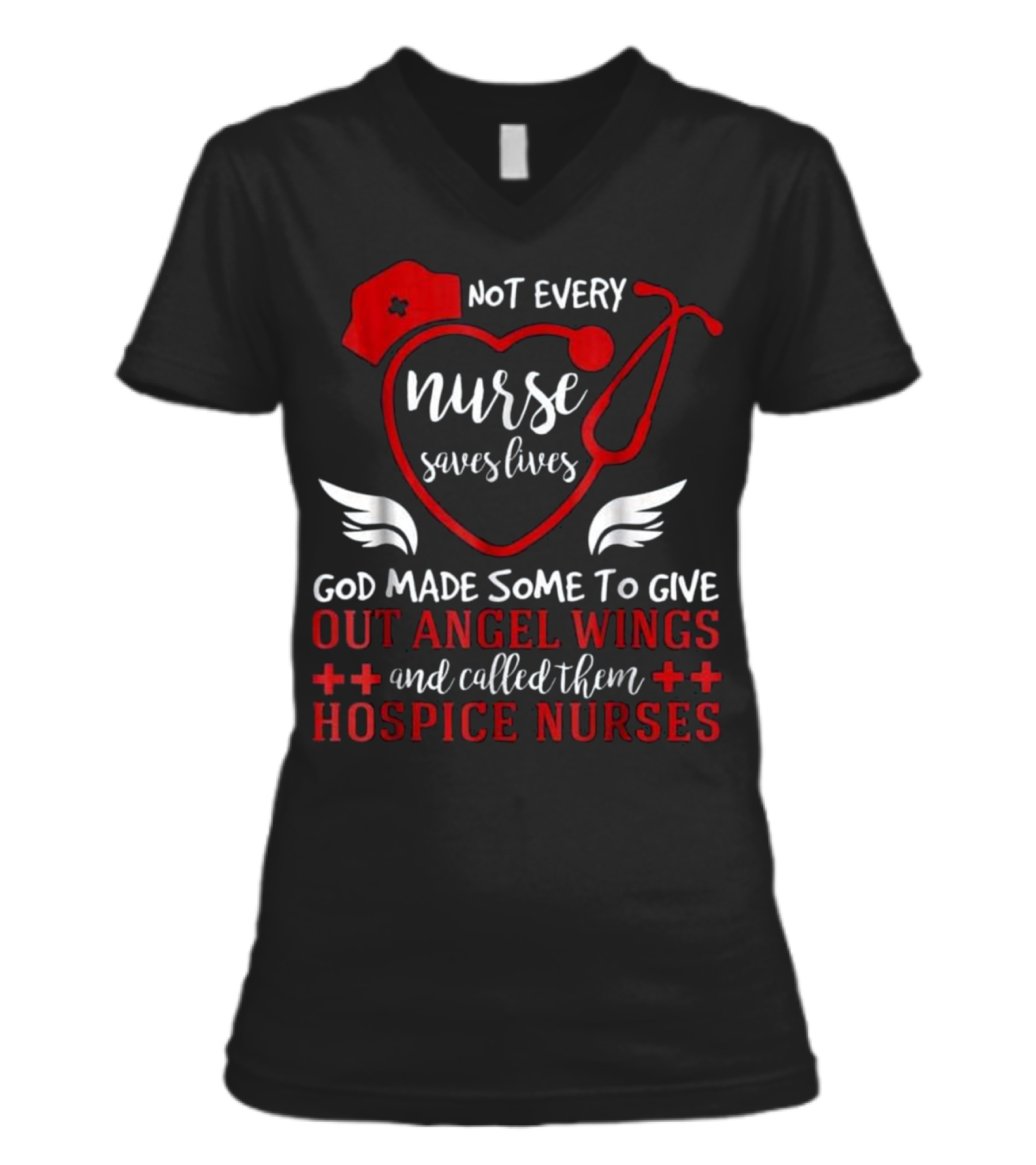 Nurse Angel - Hospice Nurse V-Neck Womens T-Shirt