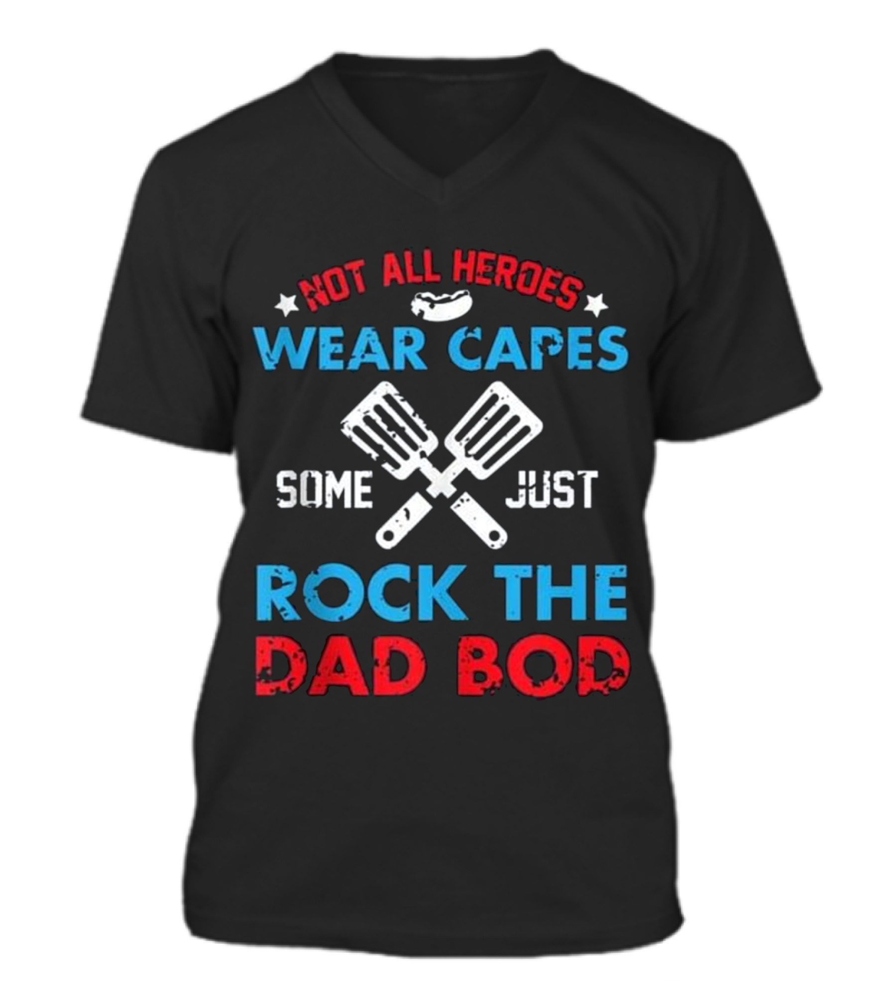 Fathers Day Dad Grilling Gift - Hero Dad Bo V-Neck Unisex T-Shirt