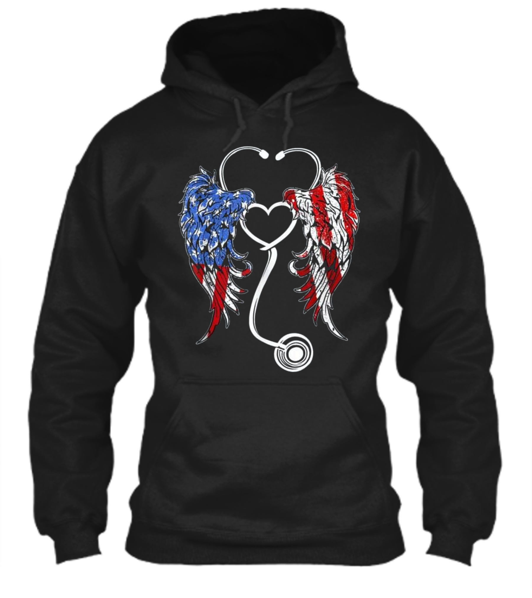 Nurse Angel Wings Patriotic For The 4 Hoodie