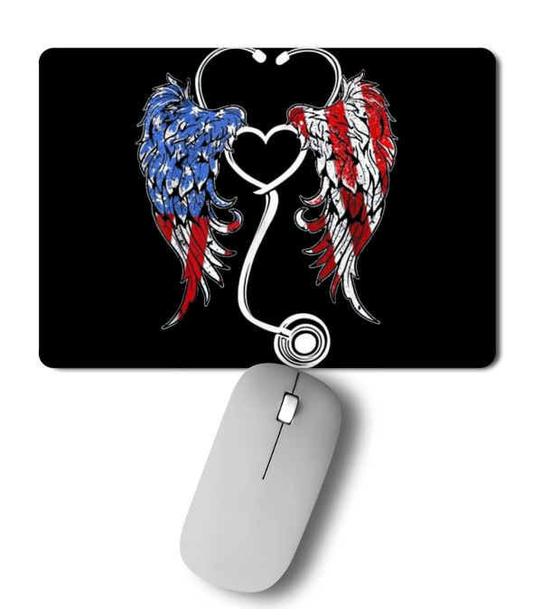 Nurse Angel Wings Patriotic For The 4 Mousepad Nurse Angel Wings Patriotic For The 4 Mousepad