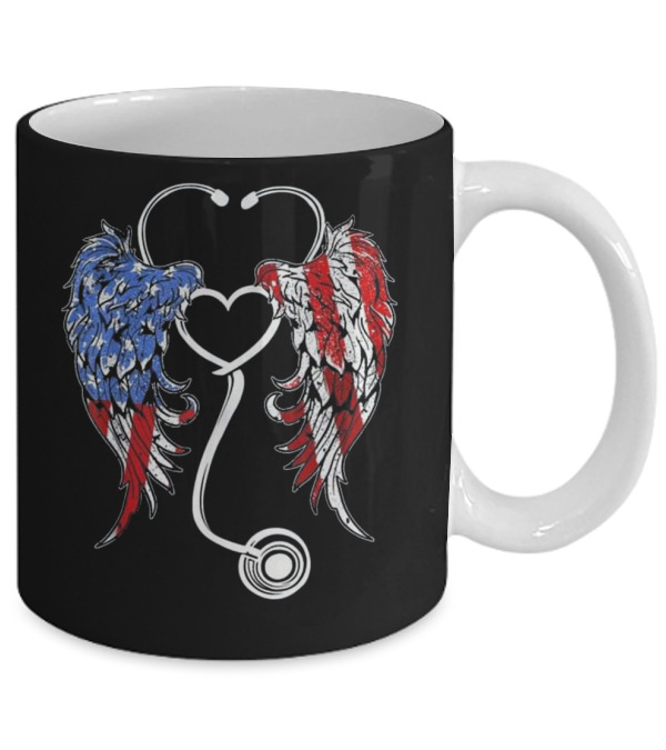 Nurse Angel Wings Patriotic For The 4 Mug Nurse Angel Wings Patriotic For The 4 Mug