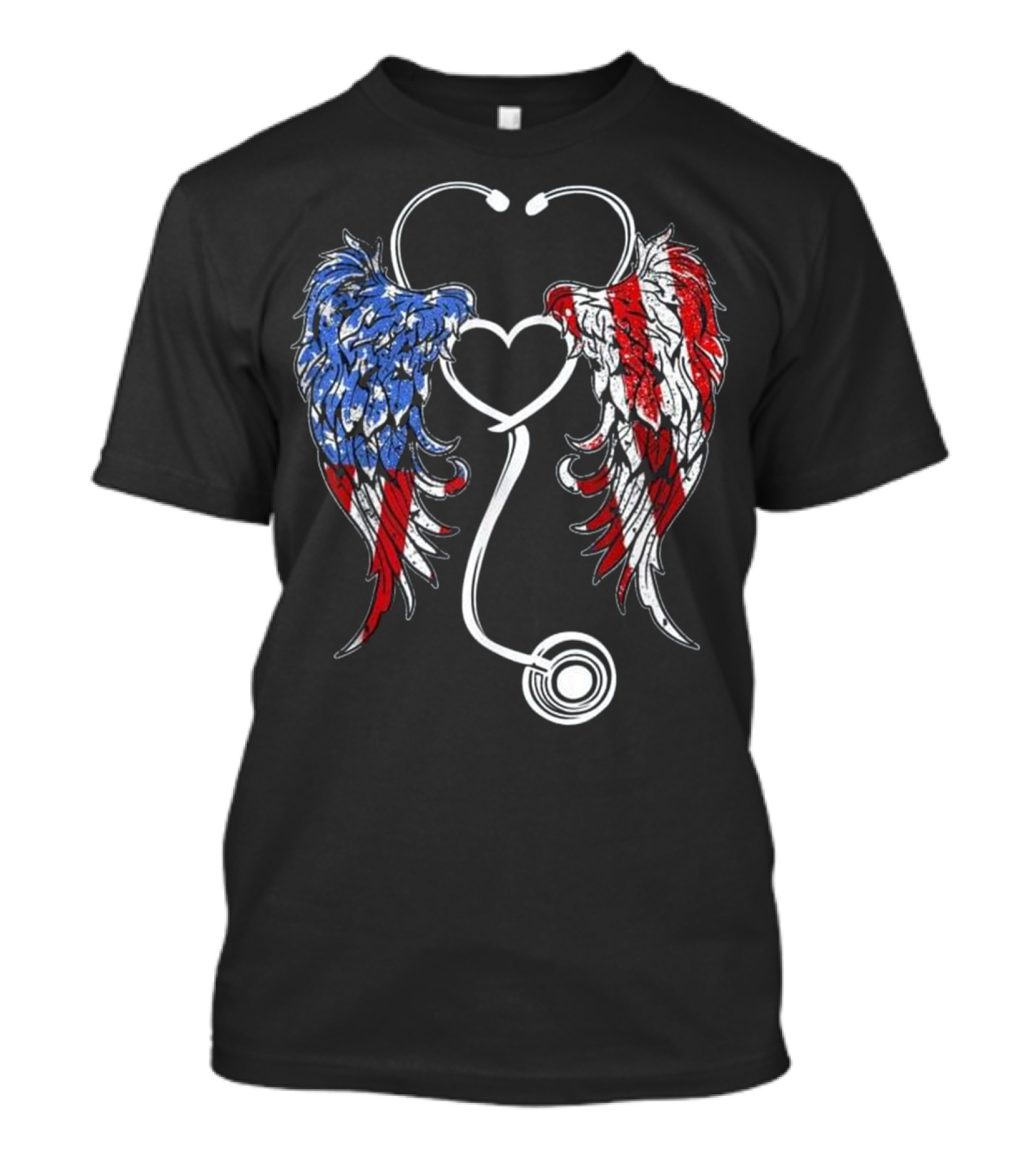 Nurse Angel Wings Patriot...T-Shirt 