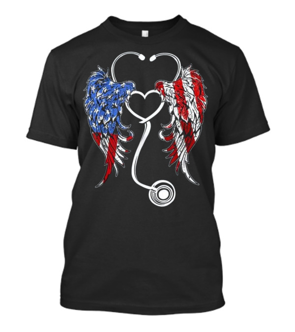 Nurse Angel Wings Patriot...T-Shirt Nurse Angel Wings Patriot...T-Shirt