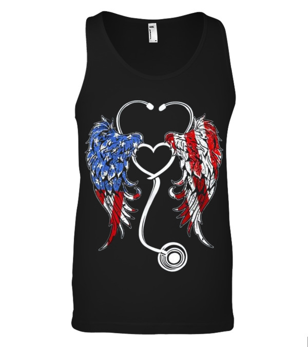 Nurse Angel Wings Patriotic For The 4 Tank Top Nurse Angel Wings Patriotic For The 4 Tank Top