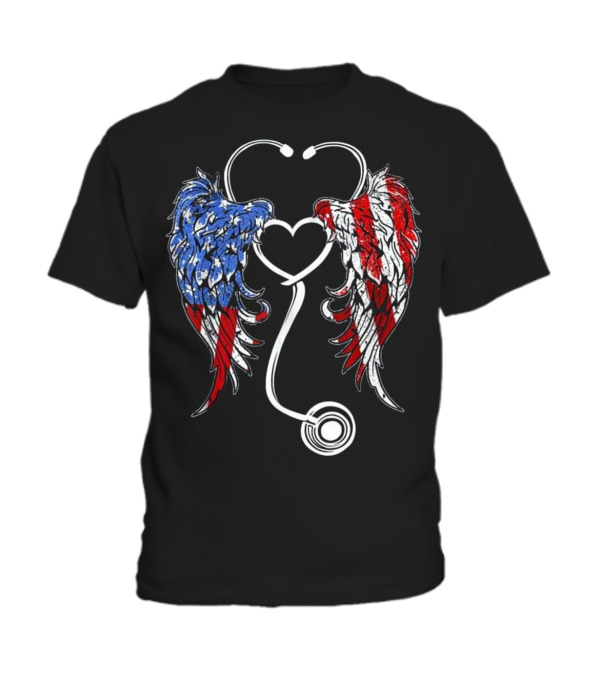 Nurse Angel Wings Patriotic For The 4 Toddler T-Shirt Nurse Angel Wings Patriotic For The 4 Toddler T-Shirt