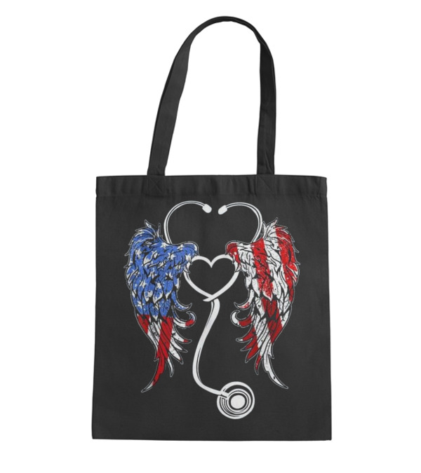 Nurse Angel Wings Patriotic For The 4 Tote Bag Nurse Angel Wings Patriotic For The 4 Tote Bag