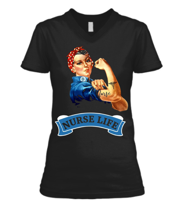 Nurse Appreciation Gifts NURSE LIFE Day W V-Neck Womens T-Shirt Nurse Appreciation Gifts NURSE LIFE Day W V-Neck Womens T-Shirt