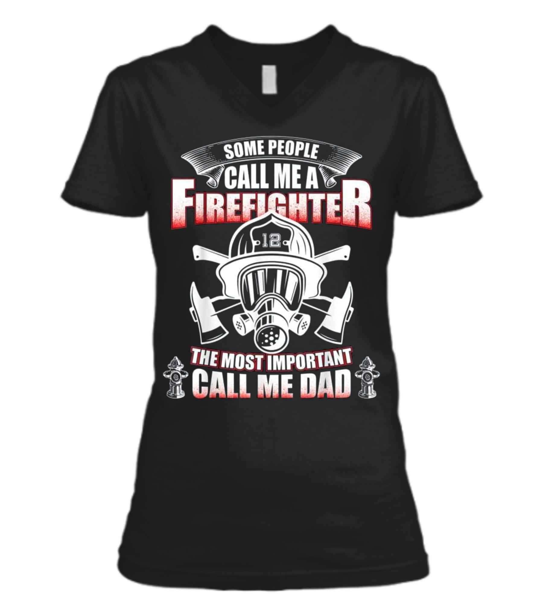 Fathers Day Gift for Firefighter Dad - Firem V-Neck Womens T-Shirt