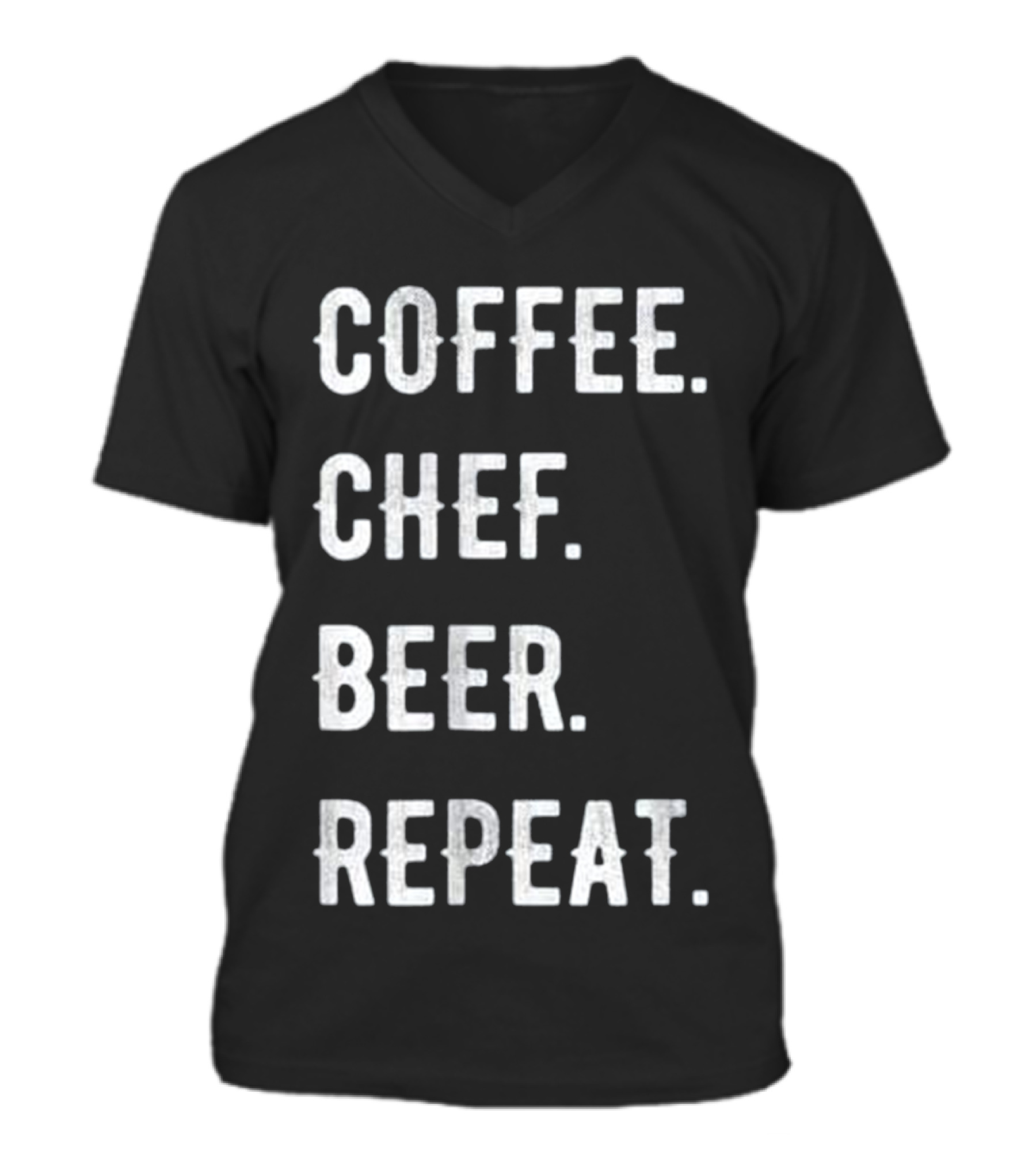 Fathers Day Coffee Chef Beer Repe V-Neck Unisex T-Shirt