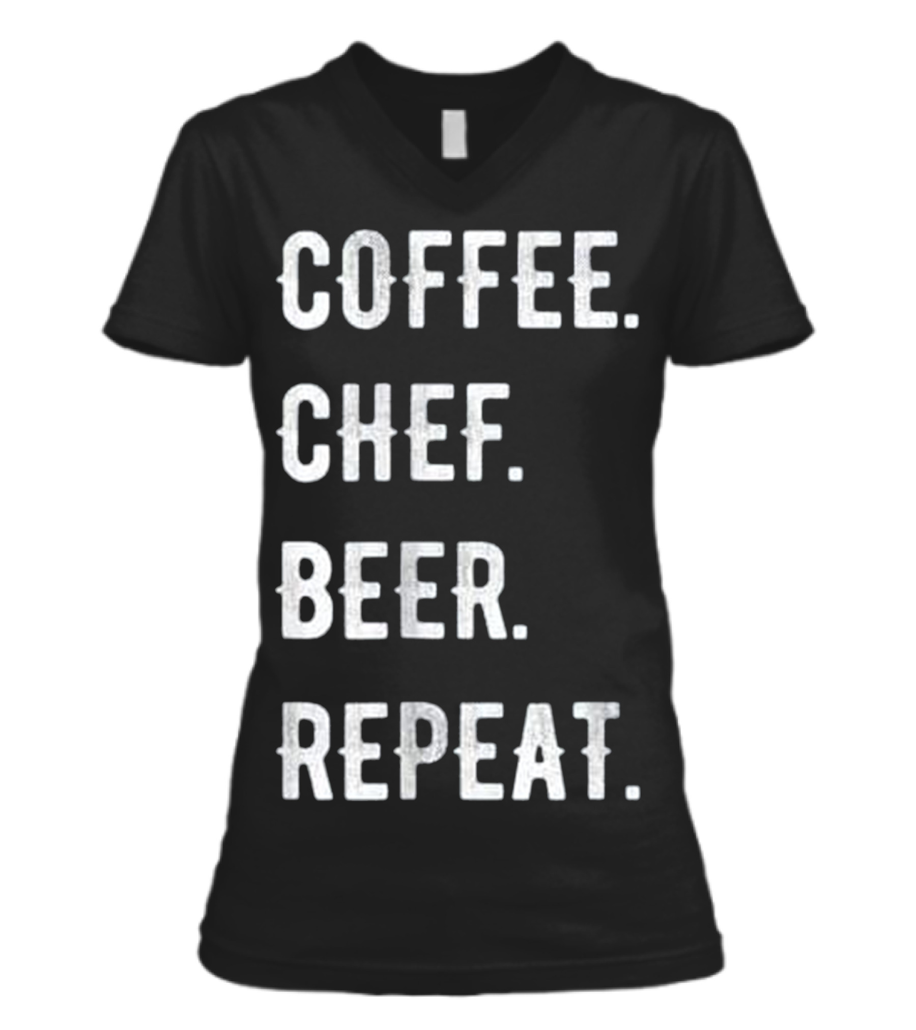 Fathers Day Coffee Chef Beer Repe V-Neck Womens T-Shirt