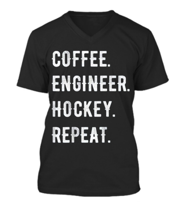 Fathers Day Coffee Engineer Hockey V-Neck Unisex T-Shirt Fathers Day Coffee Engineer Hockey V-Neck Unisex T-Shirt