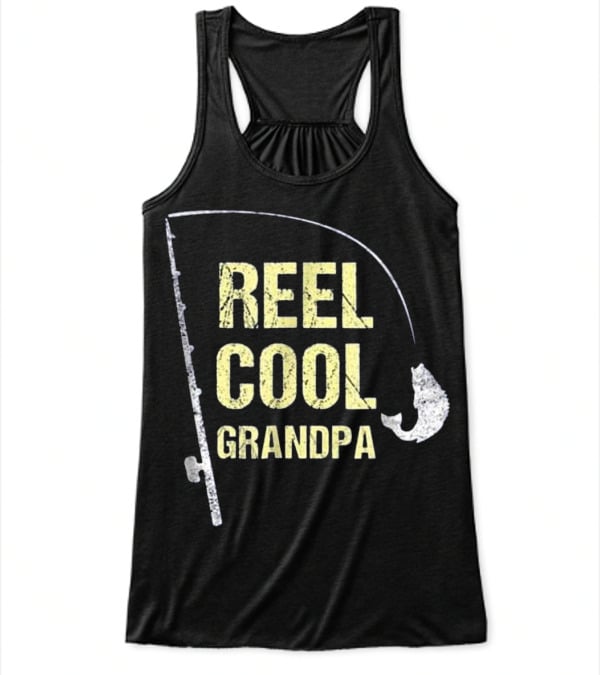 Fishing Grandpa Funny Dad Fathers D Flowy Tank Top
