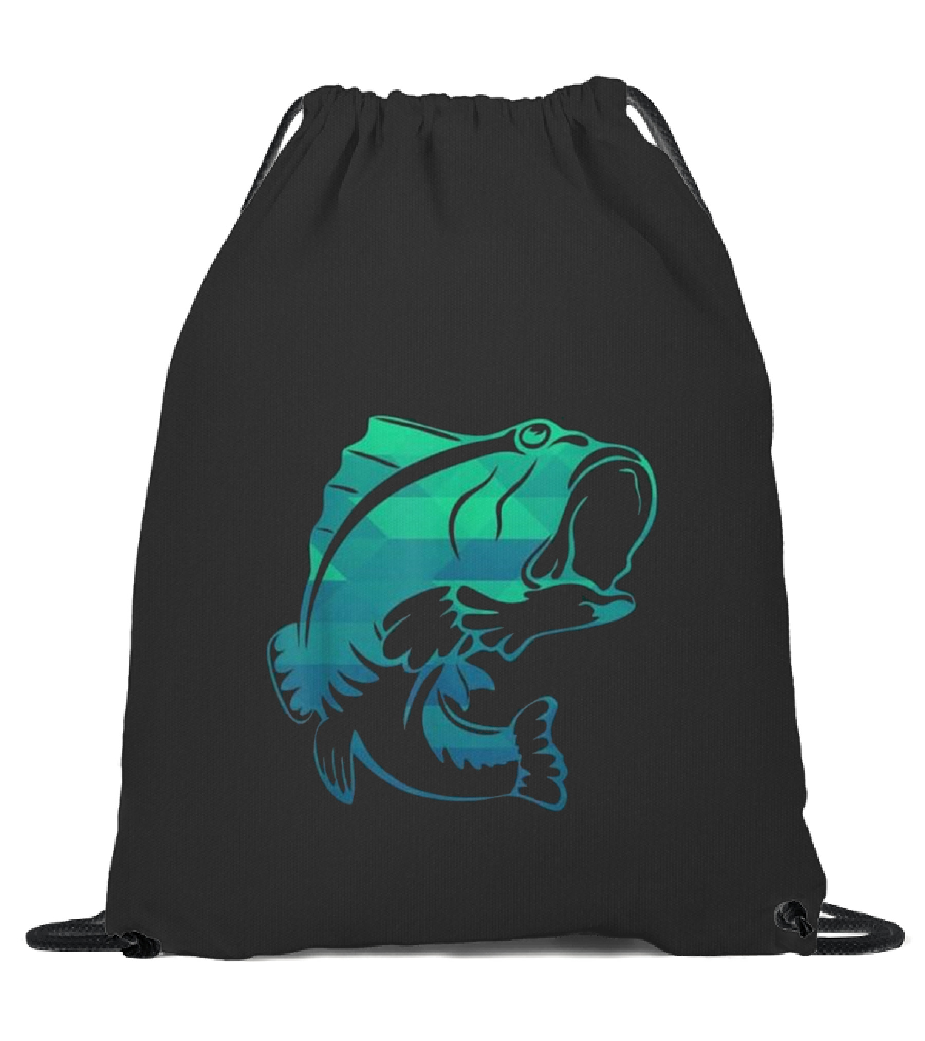 Fishing - Bass Fish Tee Drawstring Bag 