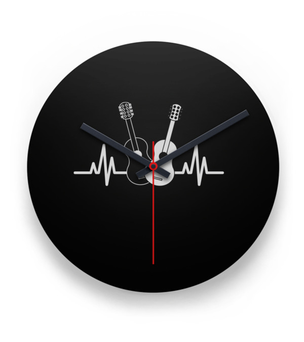 Acoustic Guitar Heartbeat Musician Clock Acoustic Guitar Heartbeat Musician Clock