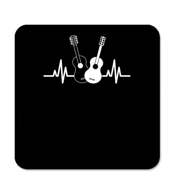 Acoustic Guitar Heartbeat Musician Coaster Acoustic Guitar Heartbeat Musician Coaster