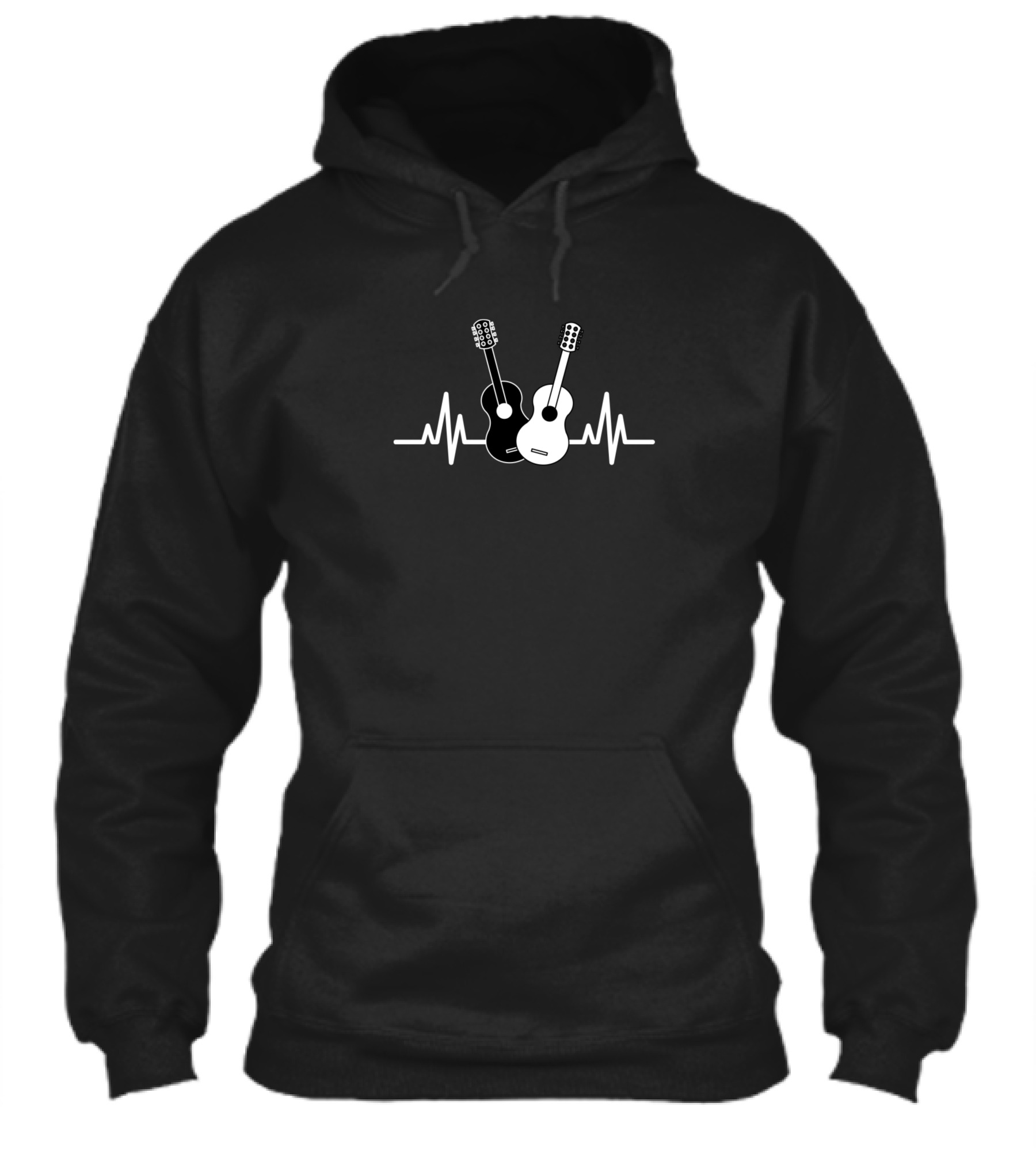 Acoustic Guitar Heartbeat Musician Hoodie