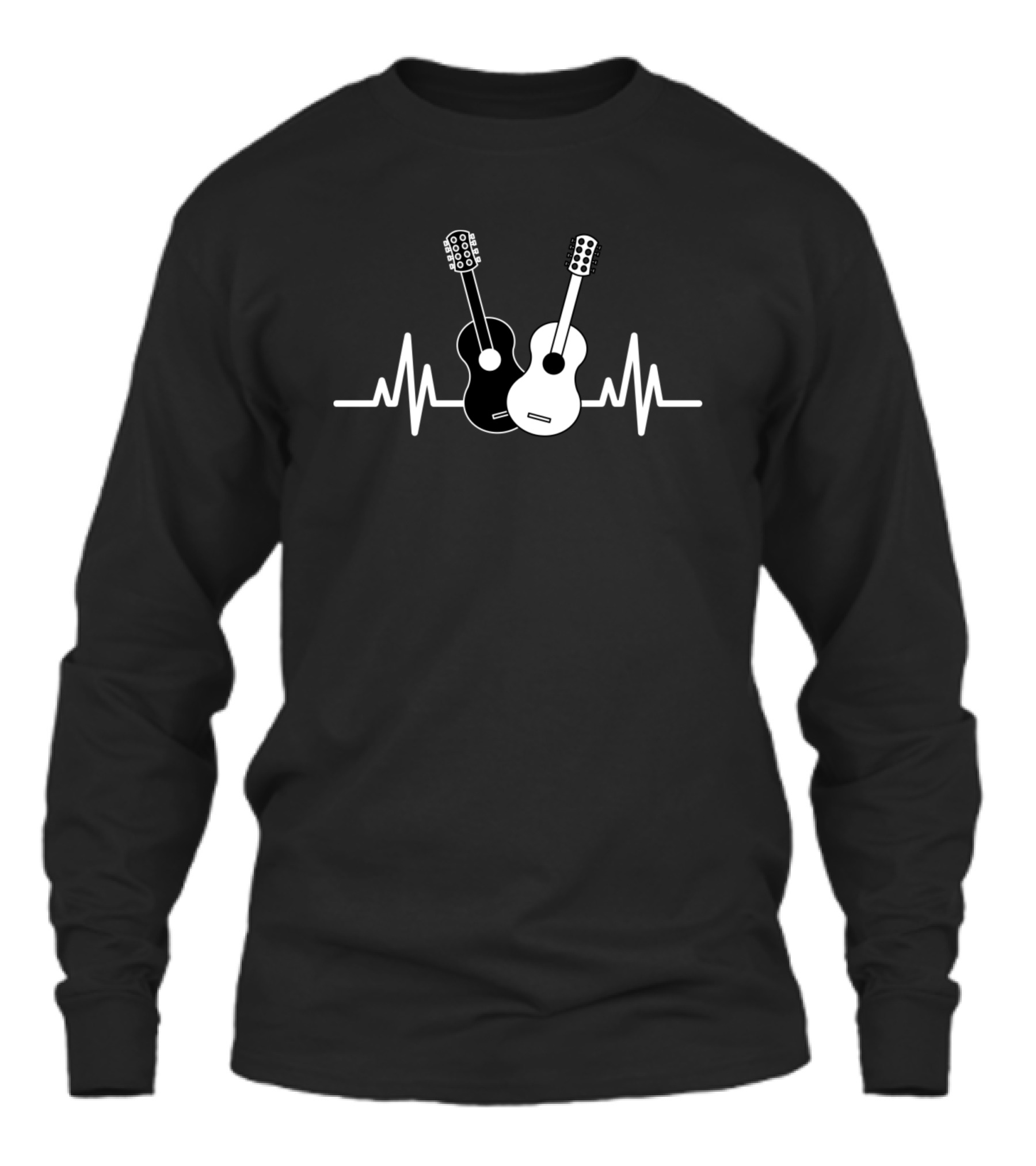 Acoustic Guitar Heartbeat Musician Unisex Long Sleeve