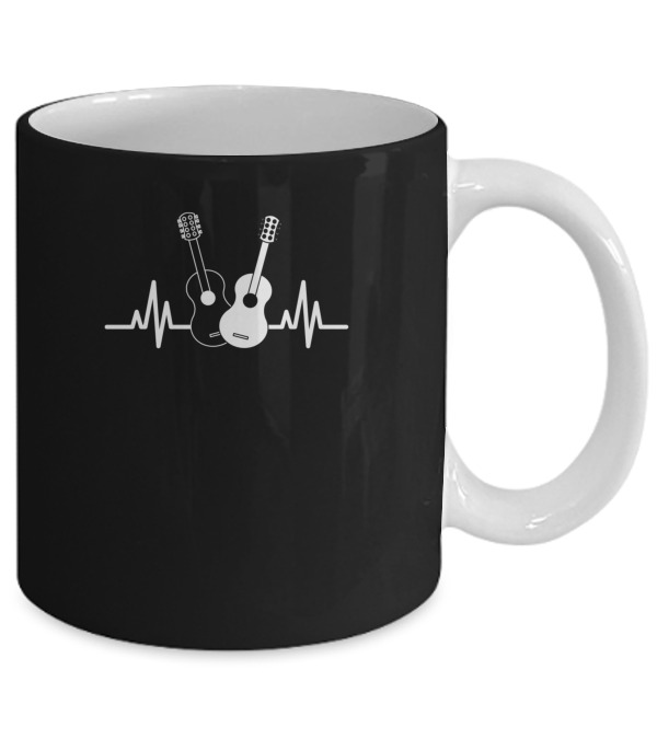 Acoustic Guitar Heartbeat Musician Mug Acoustic Guitar Heartbeat Musician Mug