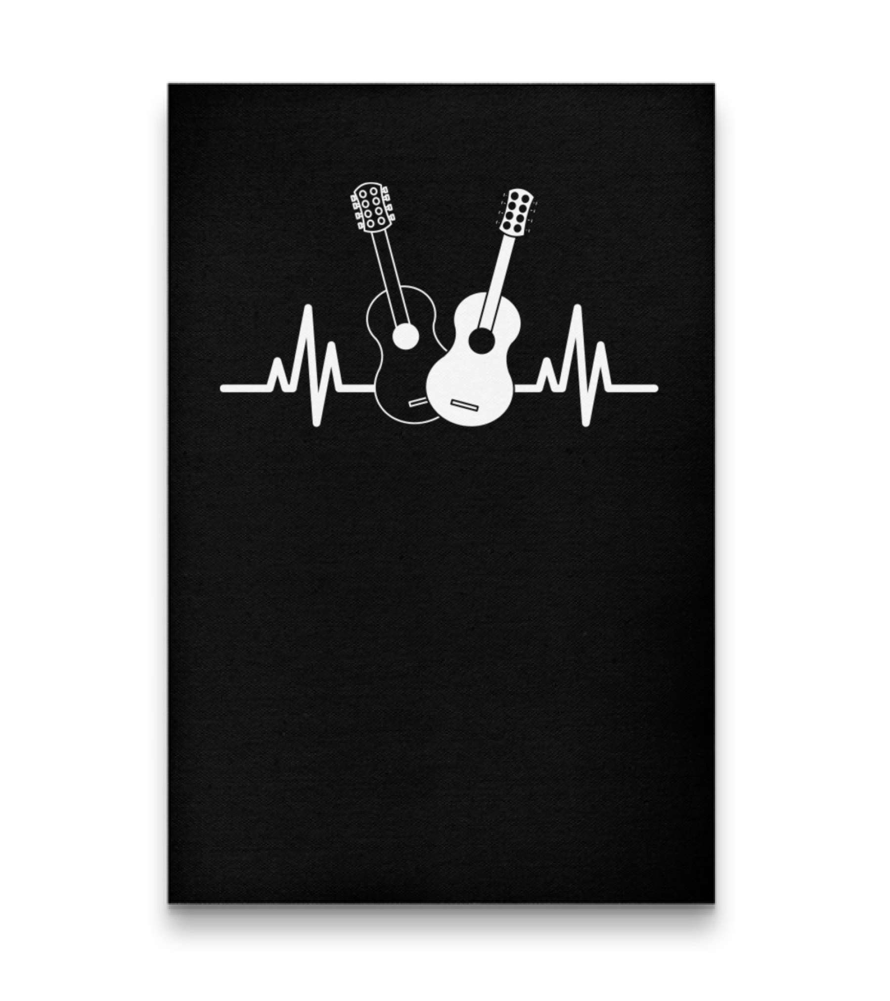 Acoustic Guitar Heartbeat Musician Vertical Canvas 20"x27.5"