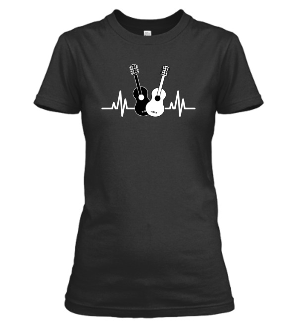 Acoustic Guitar Heartbeat Musician Womens T-Shirt Acoustic Guitar Heartbeat Musician Womens T-Shirt