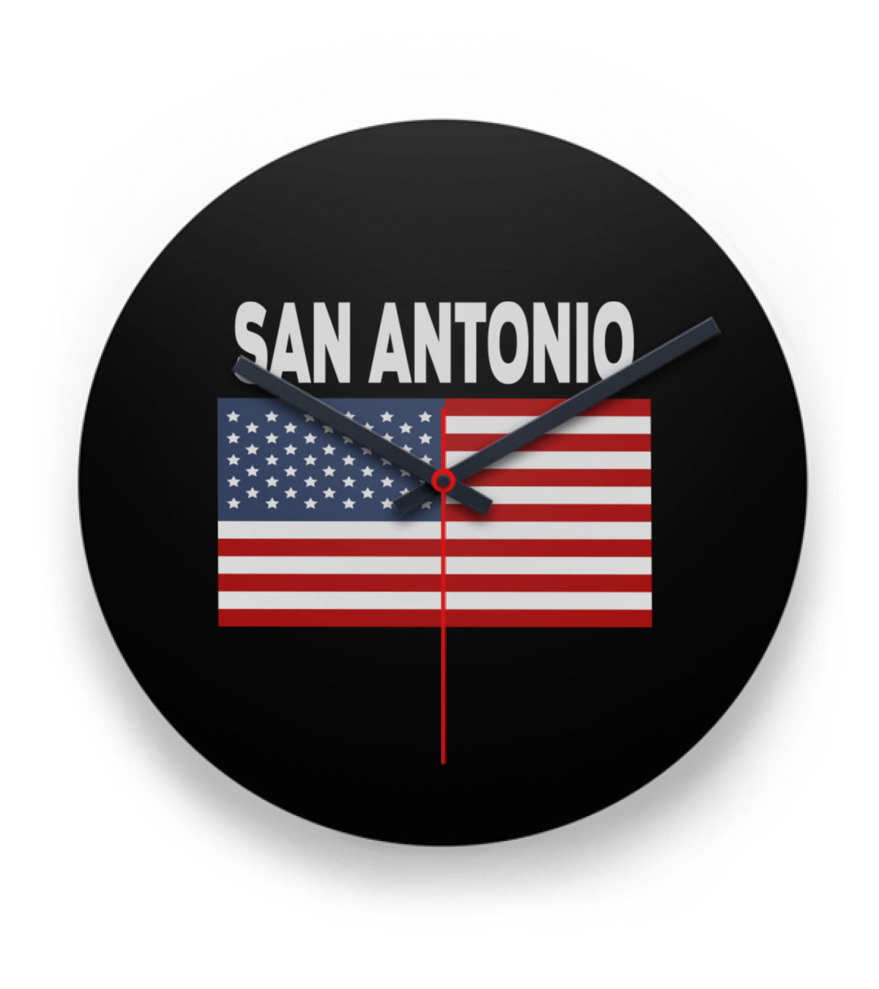America Flag Basic San An...Clock 