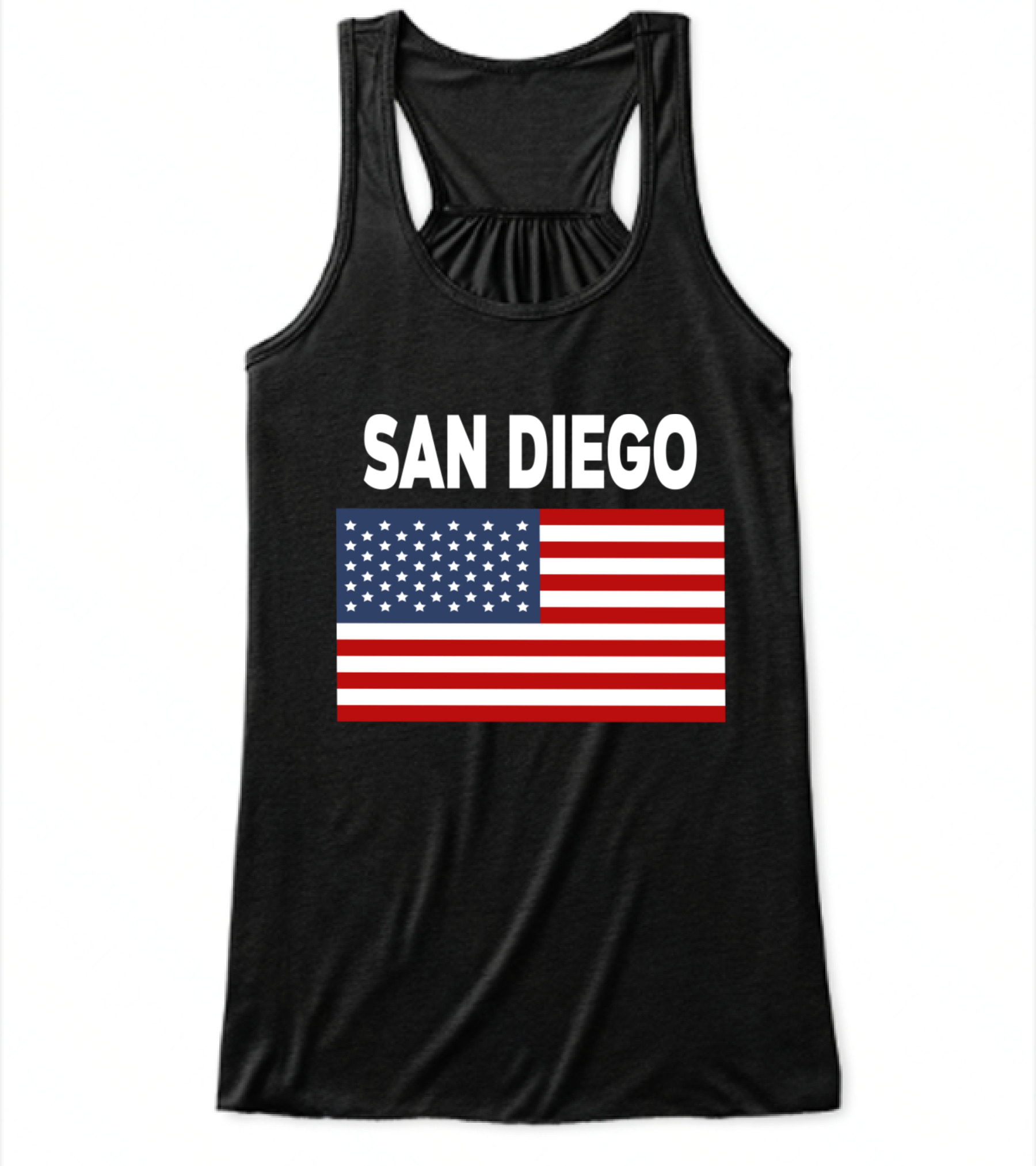 America Flag Basic San Diego Flowy Tank Top