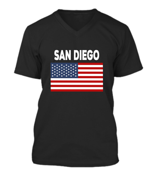 America Flag Basic San Diego V-Neck Unisex T-Shirt America Flag Basic San Diego V-Neck Unisex T-Shirt