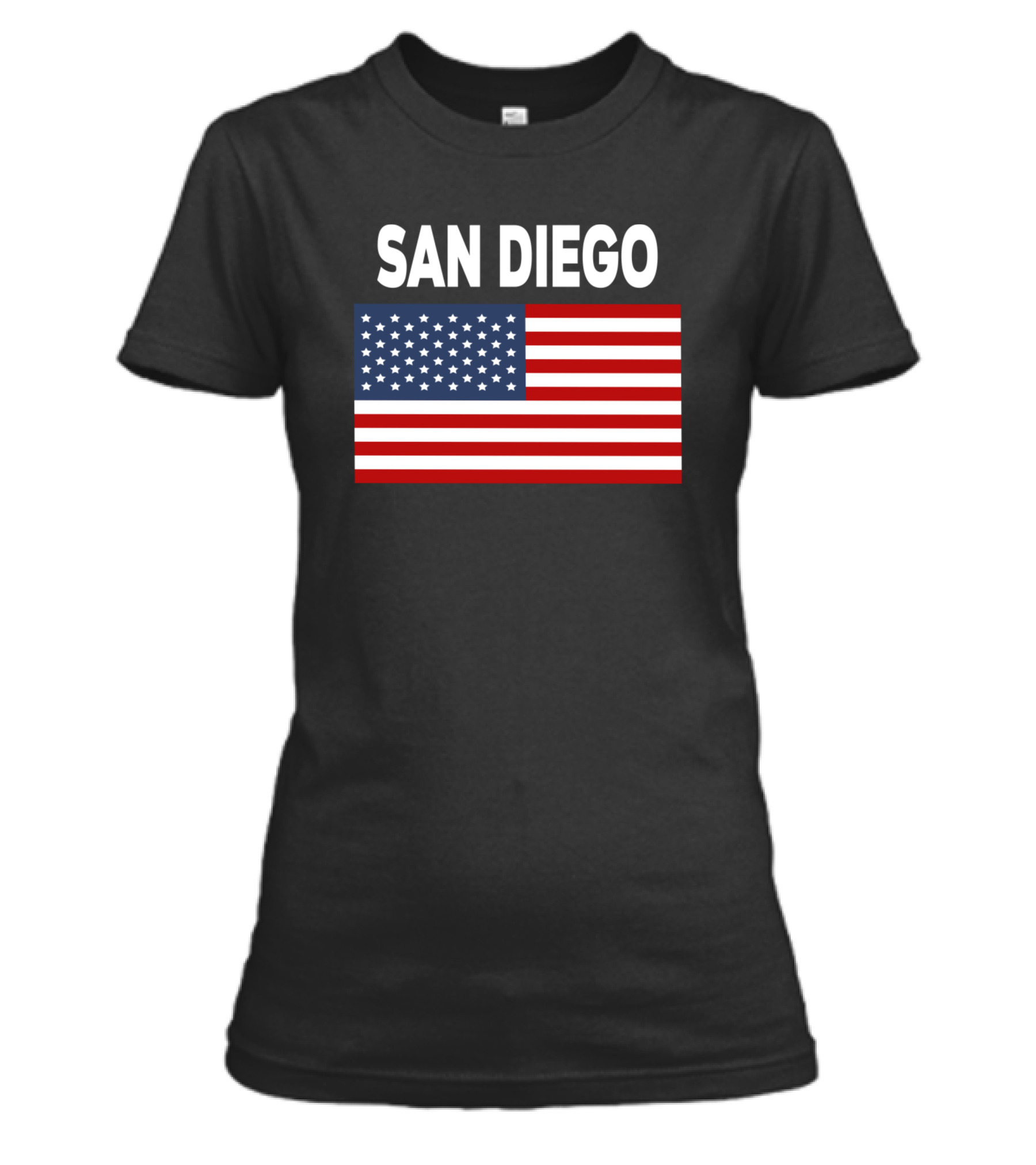 America Flag Basic San Diego Womens T-Shirt