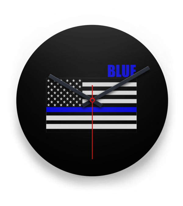 Back The Blue Thin Blue Line Flag Clock Back The Blue Thin Blue Line Flag Clock