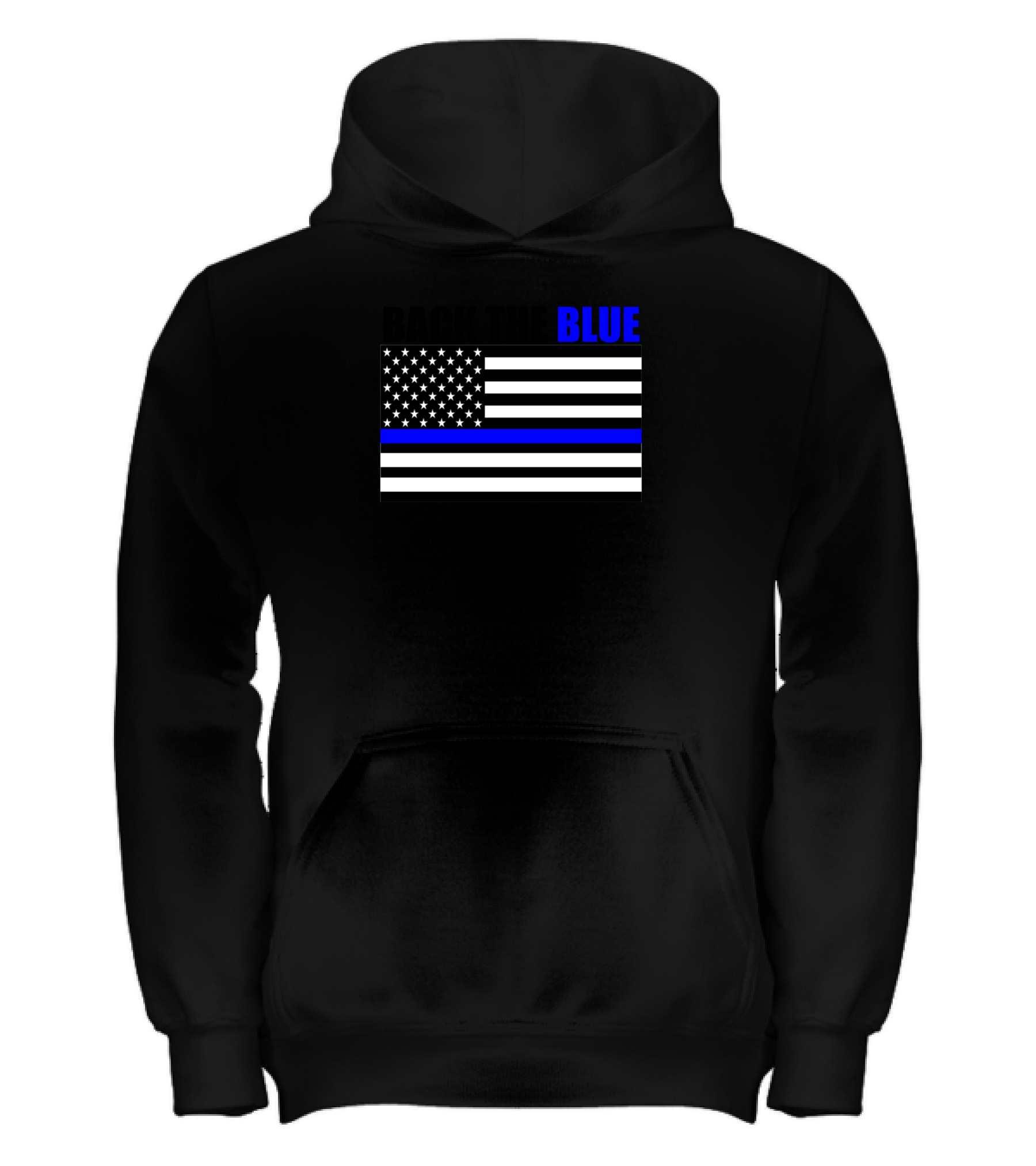 Back The Blue Thin Blue Line Flag Kids Hoodie