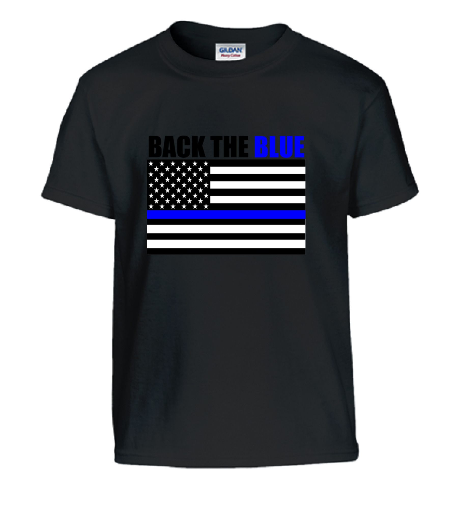 Back The Blue Thin Blue Line Flag Kids T-Shirt