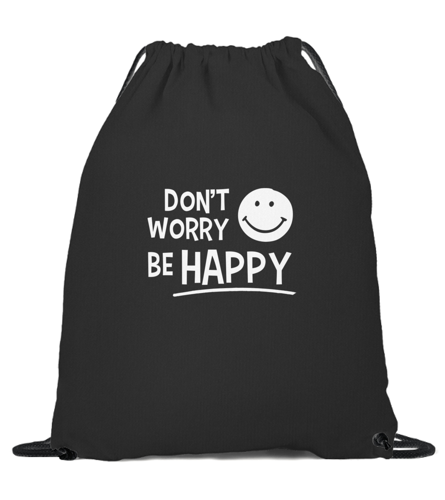 Dont Worry Be Happy Drawstring Bag