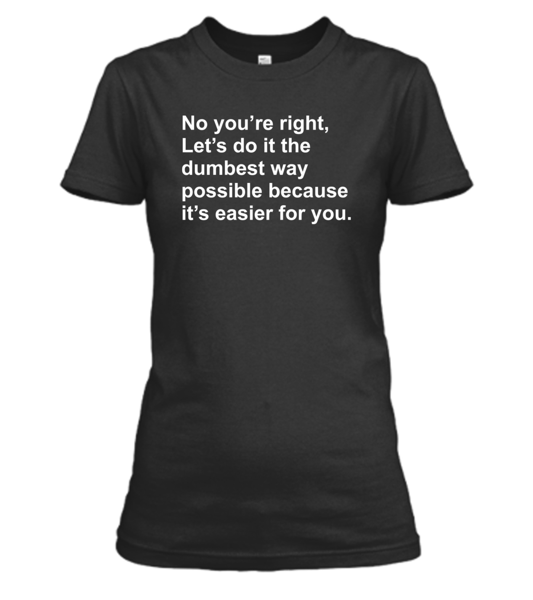 No Youre Right Lets Do It The Dumbest Way Possible Womens T-Shirt