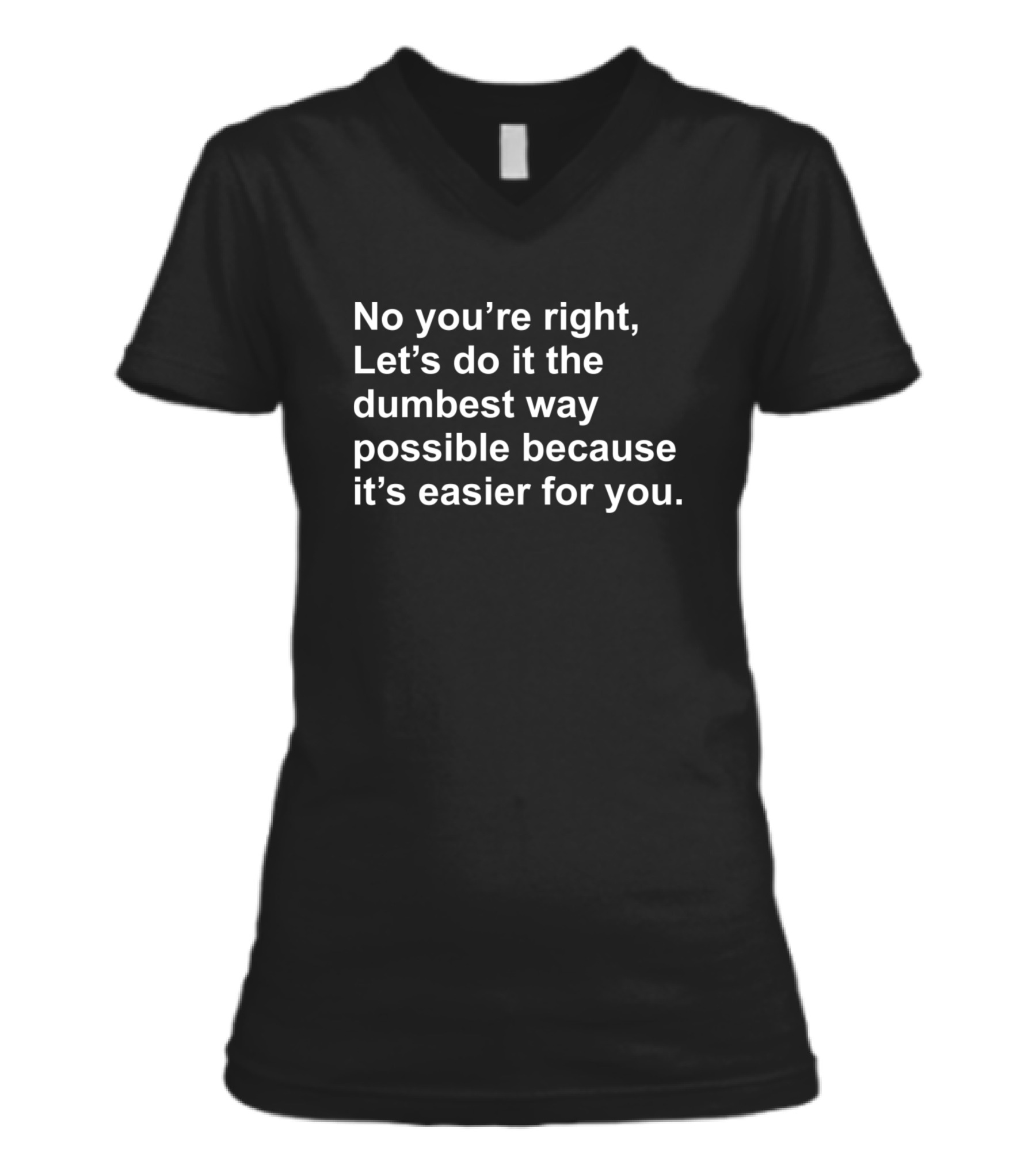No Youre Right Lets Do It The Dumbest Way Possible V-Neck Womens T-Shirt